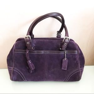 Coach Hamptons 8A77 Purple Suede/Leather Handbag
